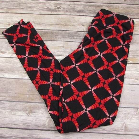 Lularoe One Size Leggings Hearts - Picture 1 of 6